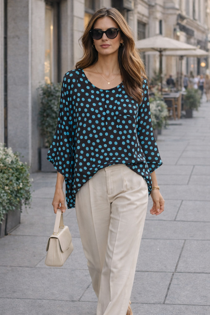 Alora Polka Dot Top Chocolate