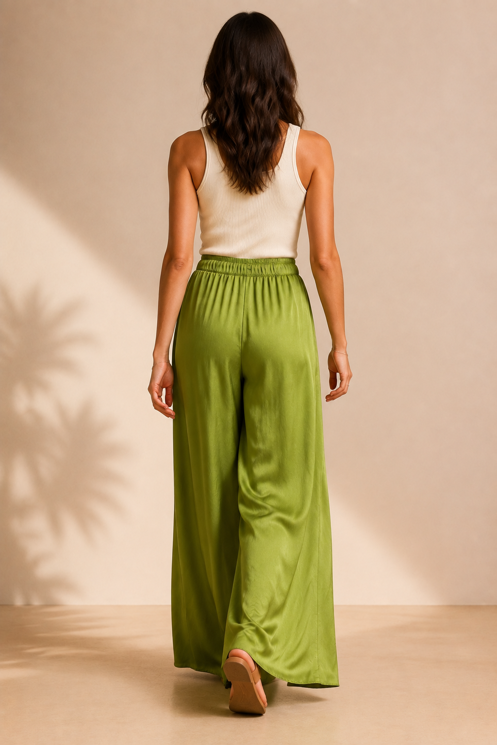 Portofino Silky Trousers Lime