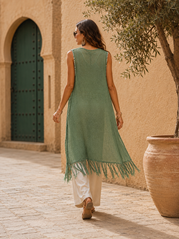 Alba Mesh Waistcoat Sea Green