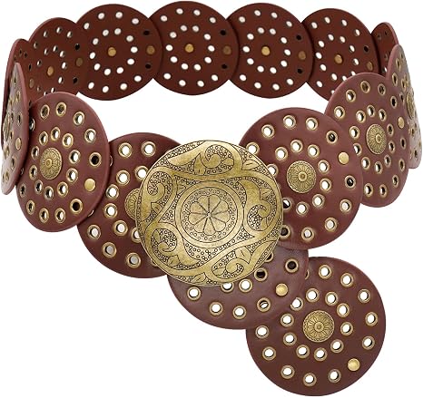 Western Stone Disc Belt Choc