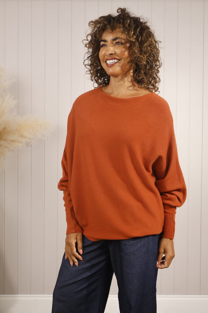 Rust Sadie Batwing Jumper