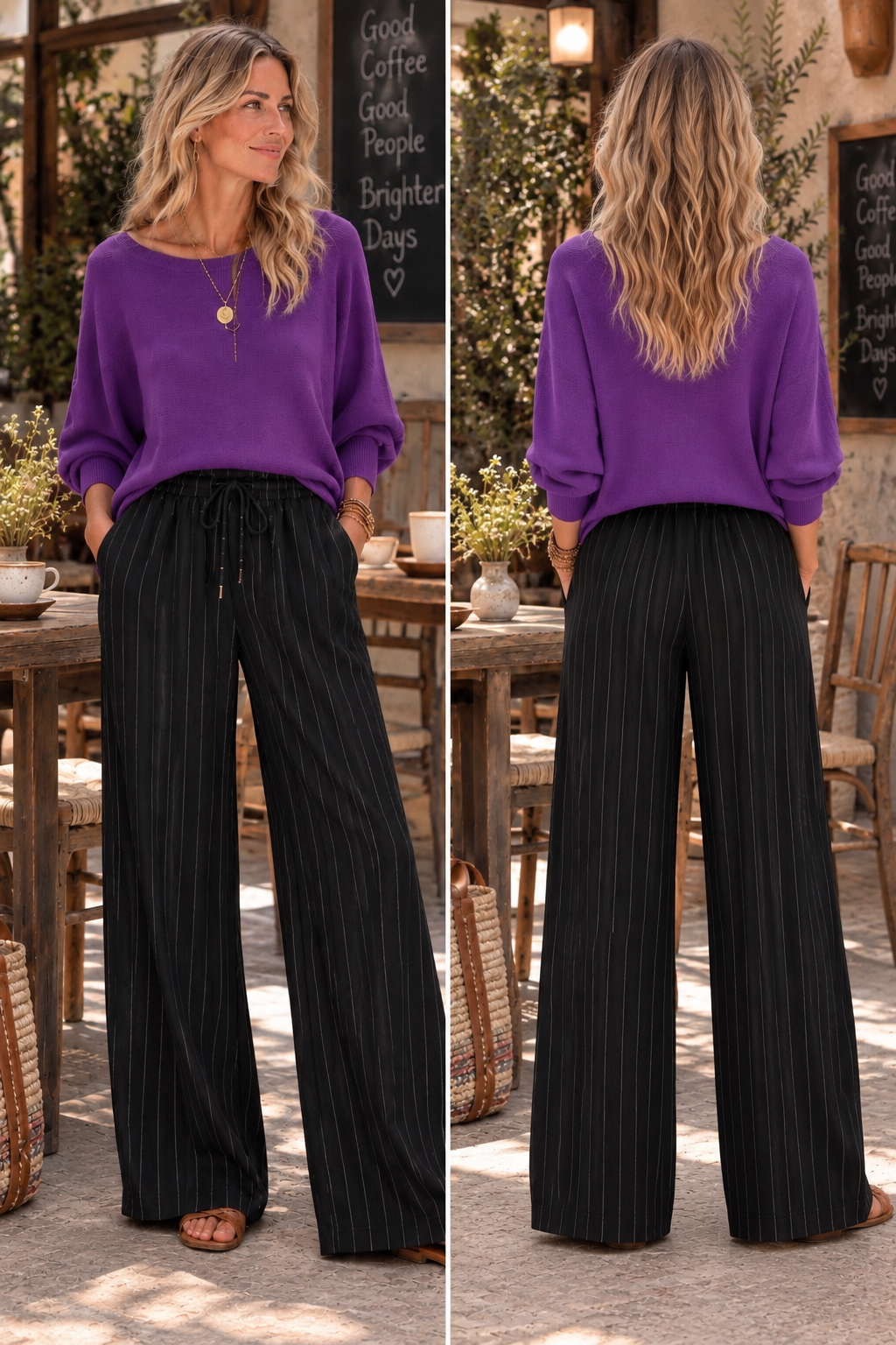 Mila Soft Knit Batwing Jumper Purple