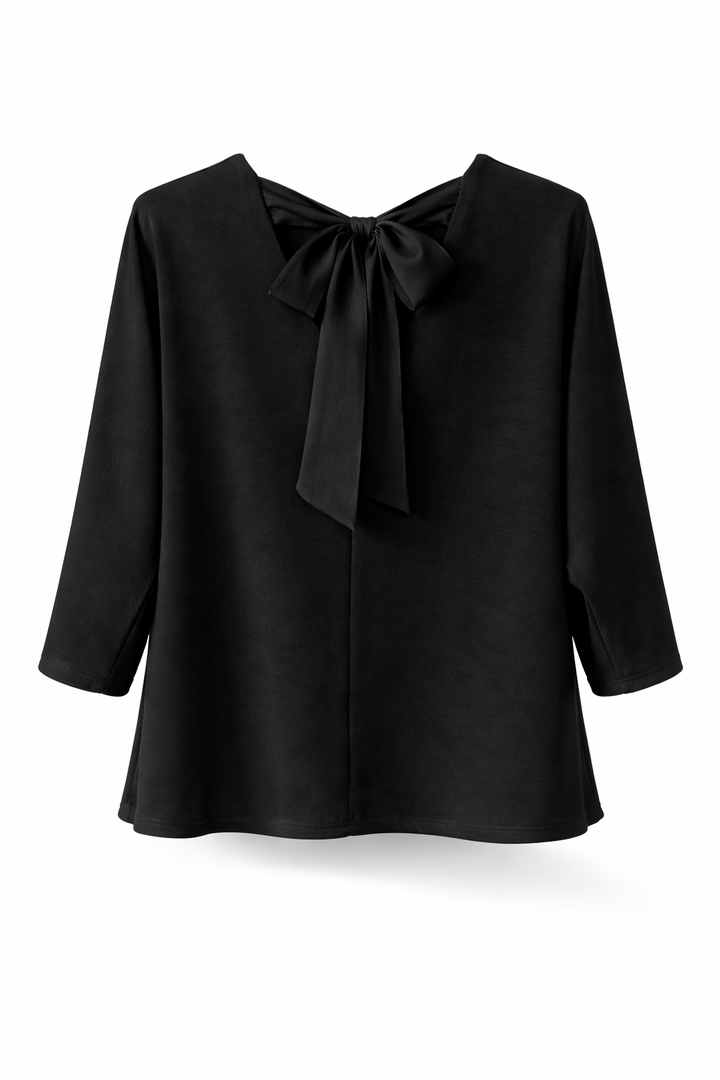 Pristina Silky Bow Top Black