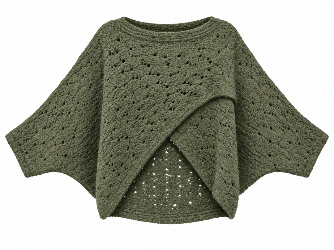 Cora Cross Open Knit Jumper Khaki