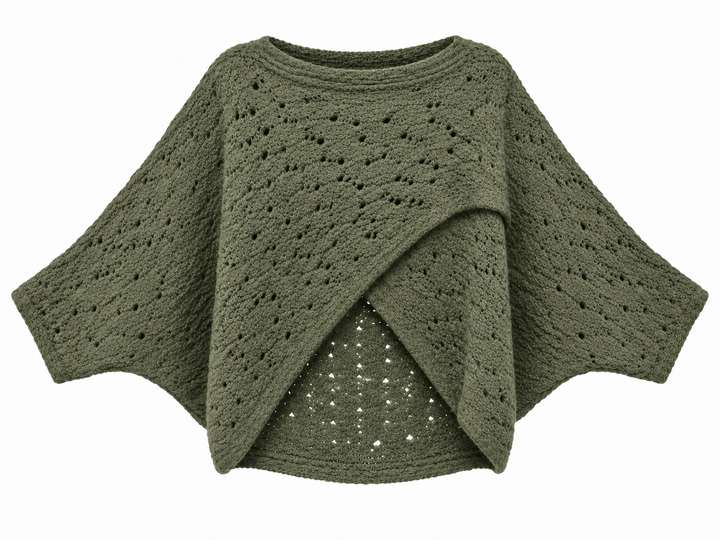 Cora Cross Open Knit Jumper Khaki