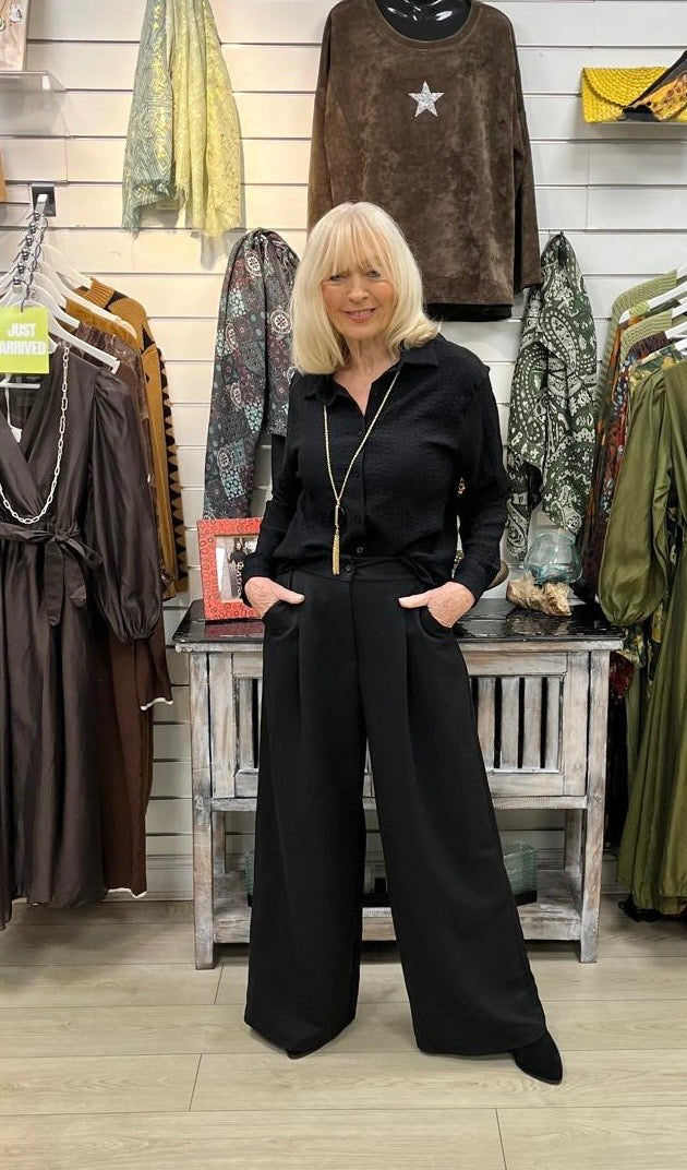 Carolina Crinkle Shirt Black