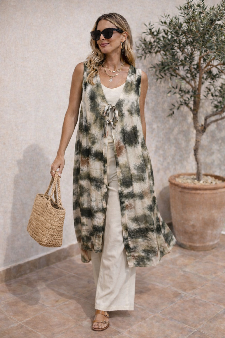 Artisan Brushstroke Long Waistcoat