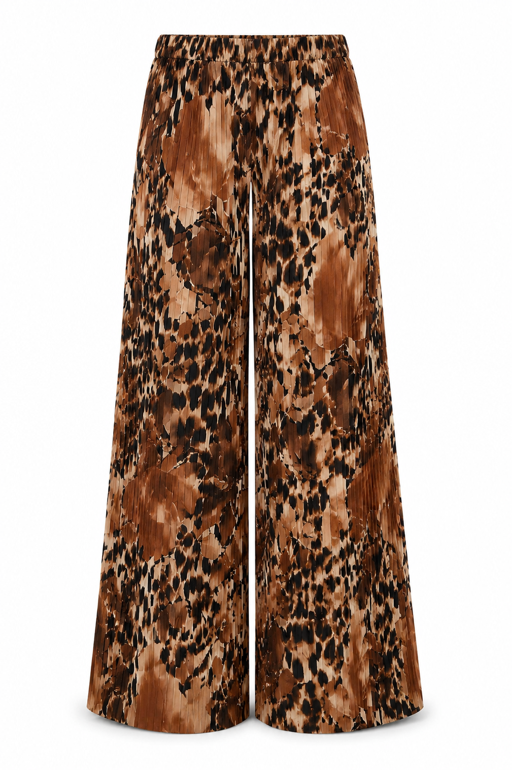 Floral Animal Print Pleat Trousers Rust