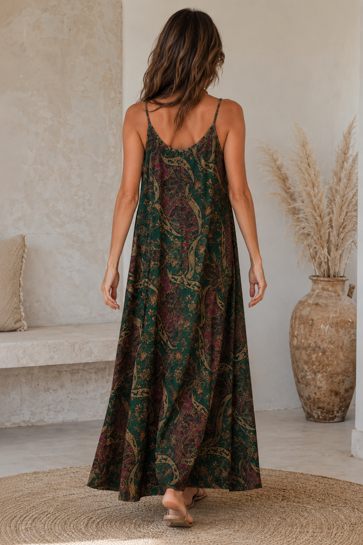 Marrakech Paisley Maxi Dress Emerald