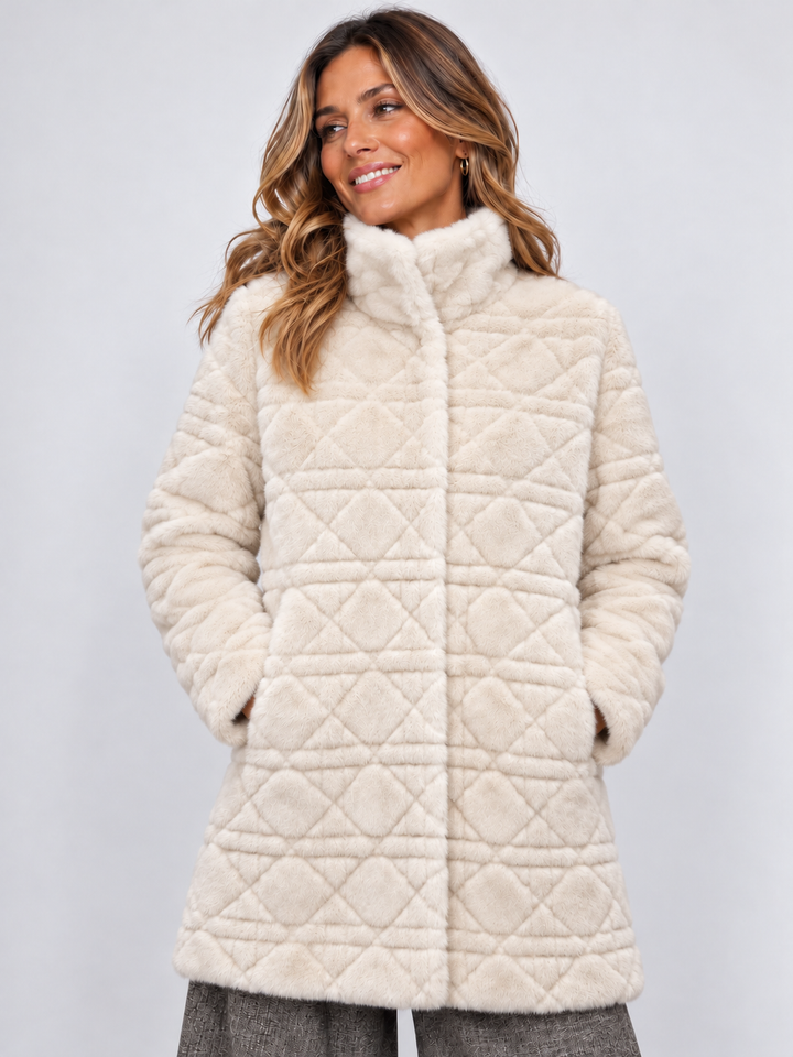 Eira Faux Fur Coat Cream