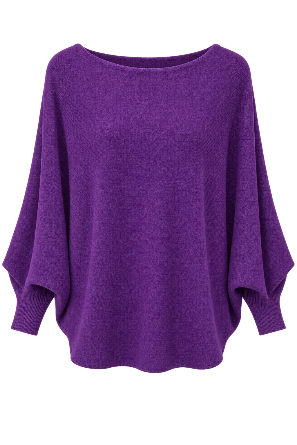 Mila Soft Knit Batwing Jumper Purple