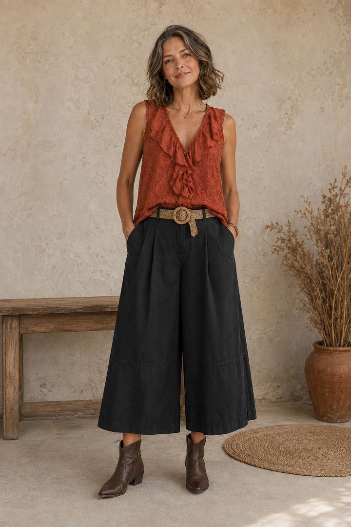 Erica Belted Culottes Black