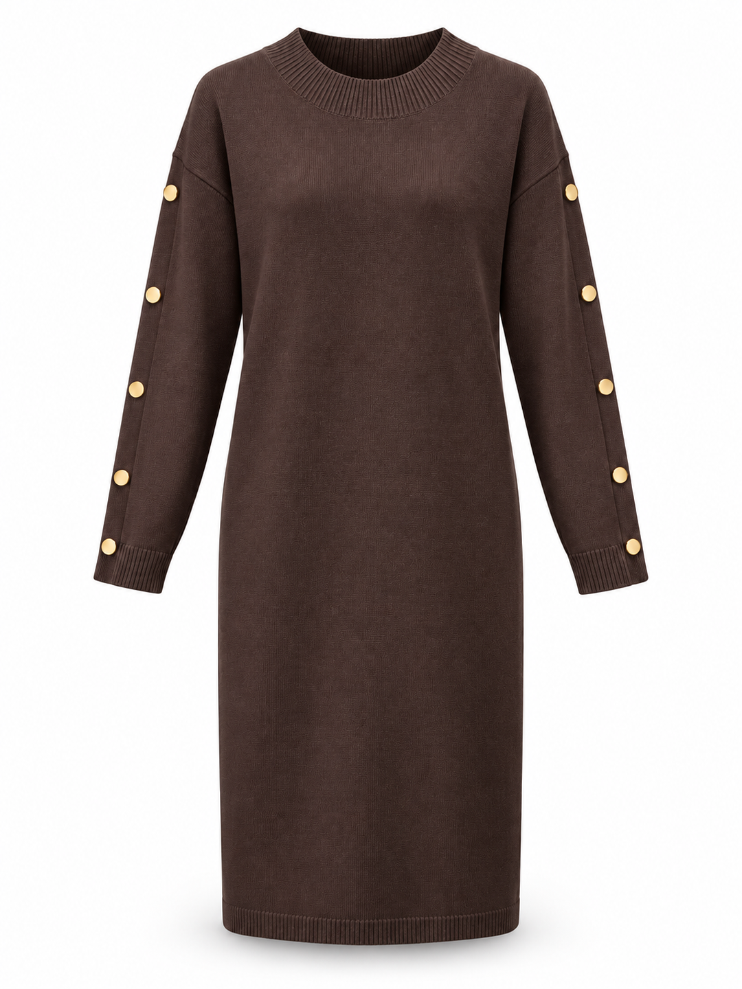 Bellissima Button Jumper Dress Chocolate