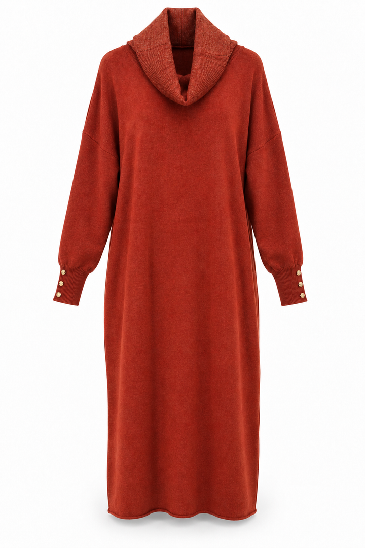 Rosamund Oversize Jumper Dress Rust