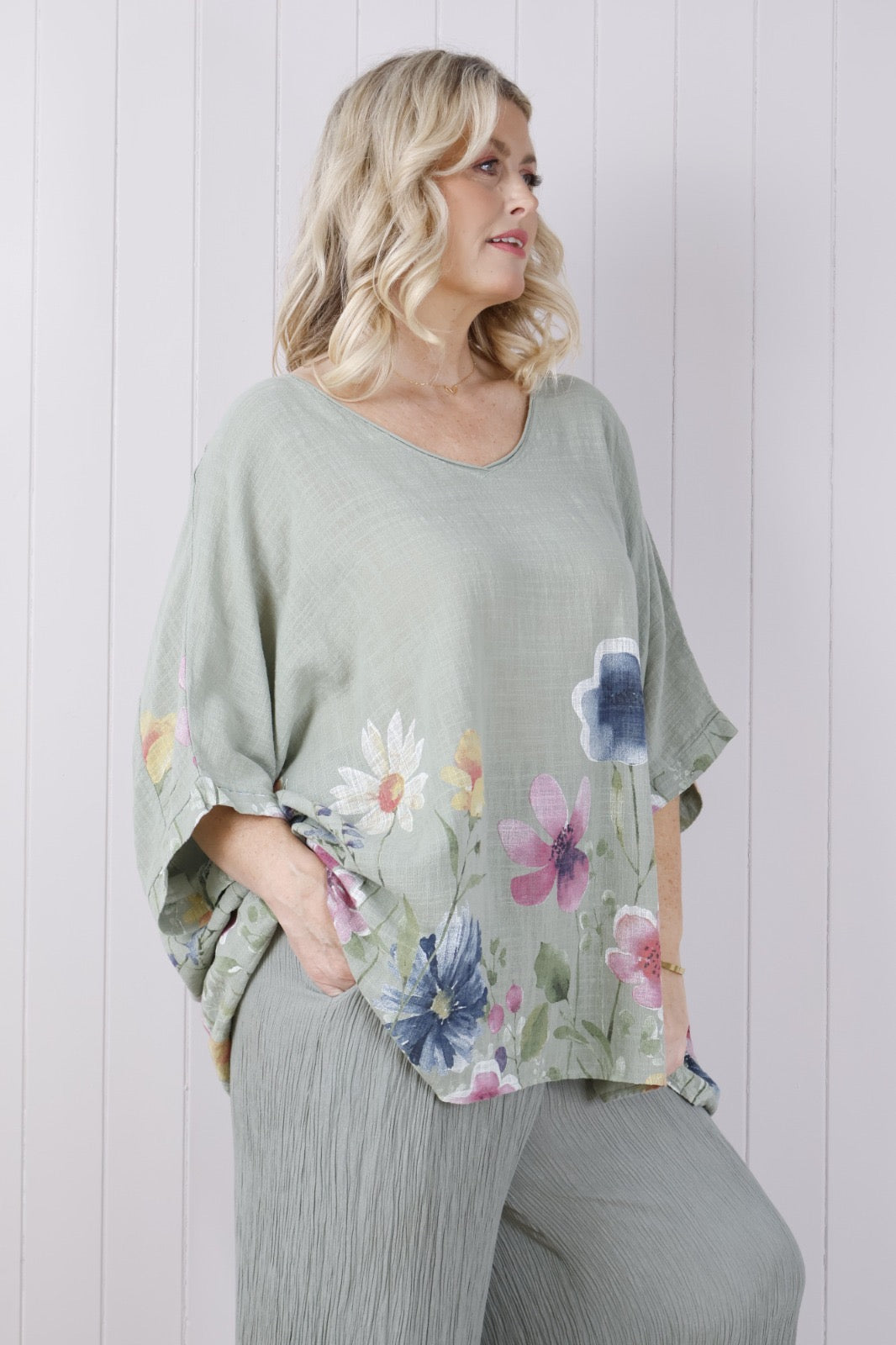 Olivia Floral Oversized Cotton Top