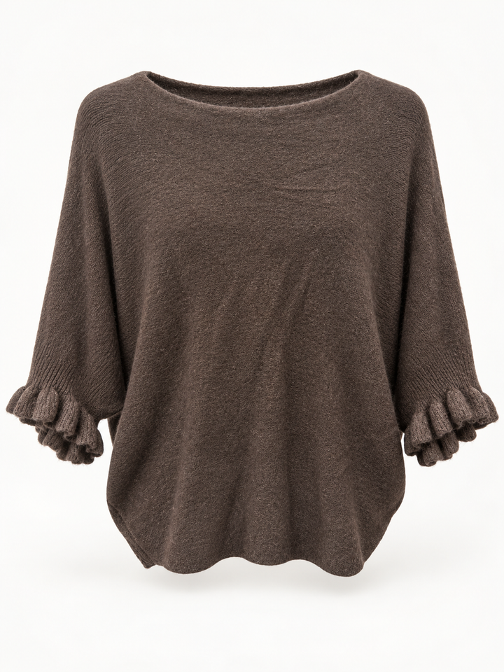 Ada Frill Batwing Jumper Chocolate