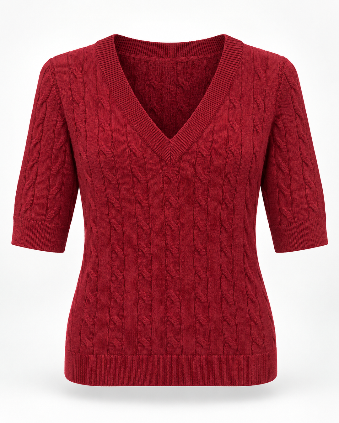 Chloe Cable Knit Jumper Wine
