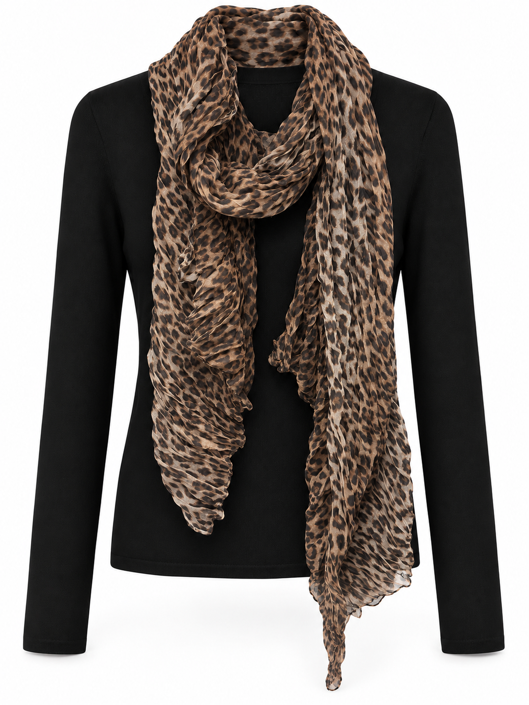 Leopard Scarf & Jumper Set Black