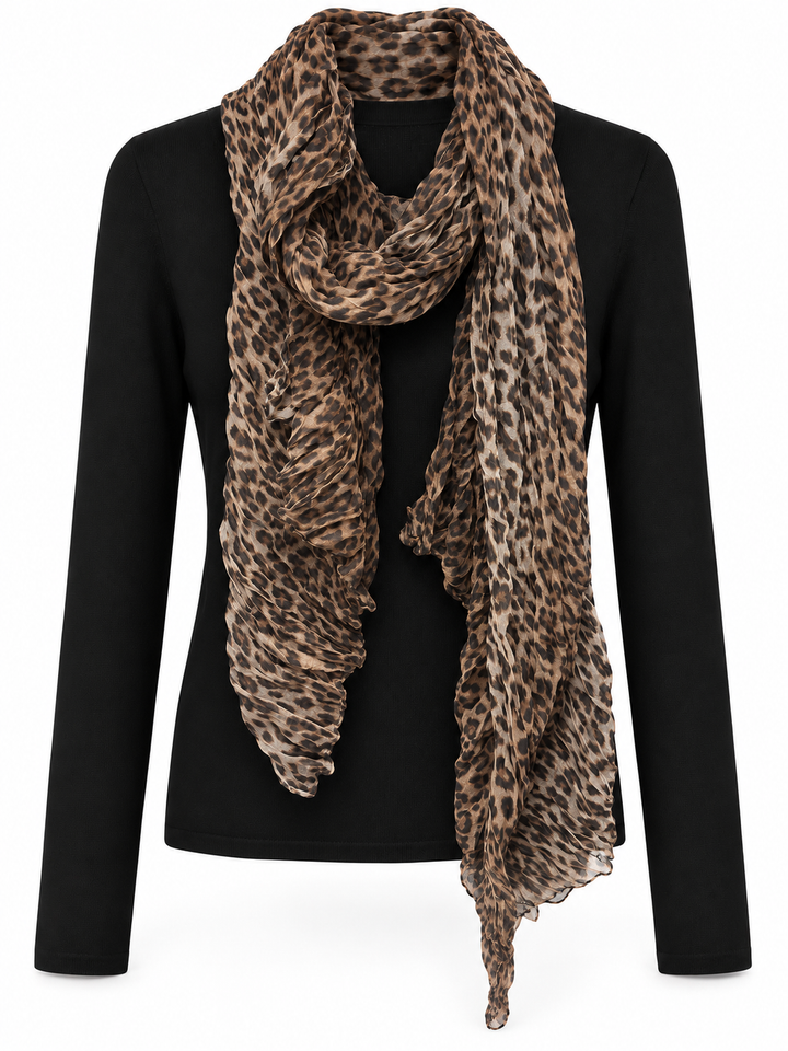 Leopard Scarf & Jumper Set Black