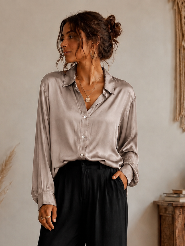 Gessenia Silky Shirt Pewter