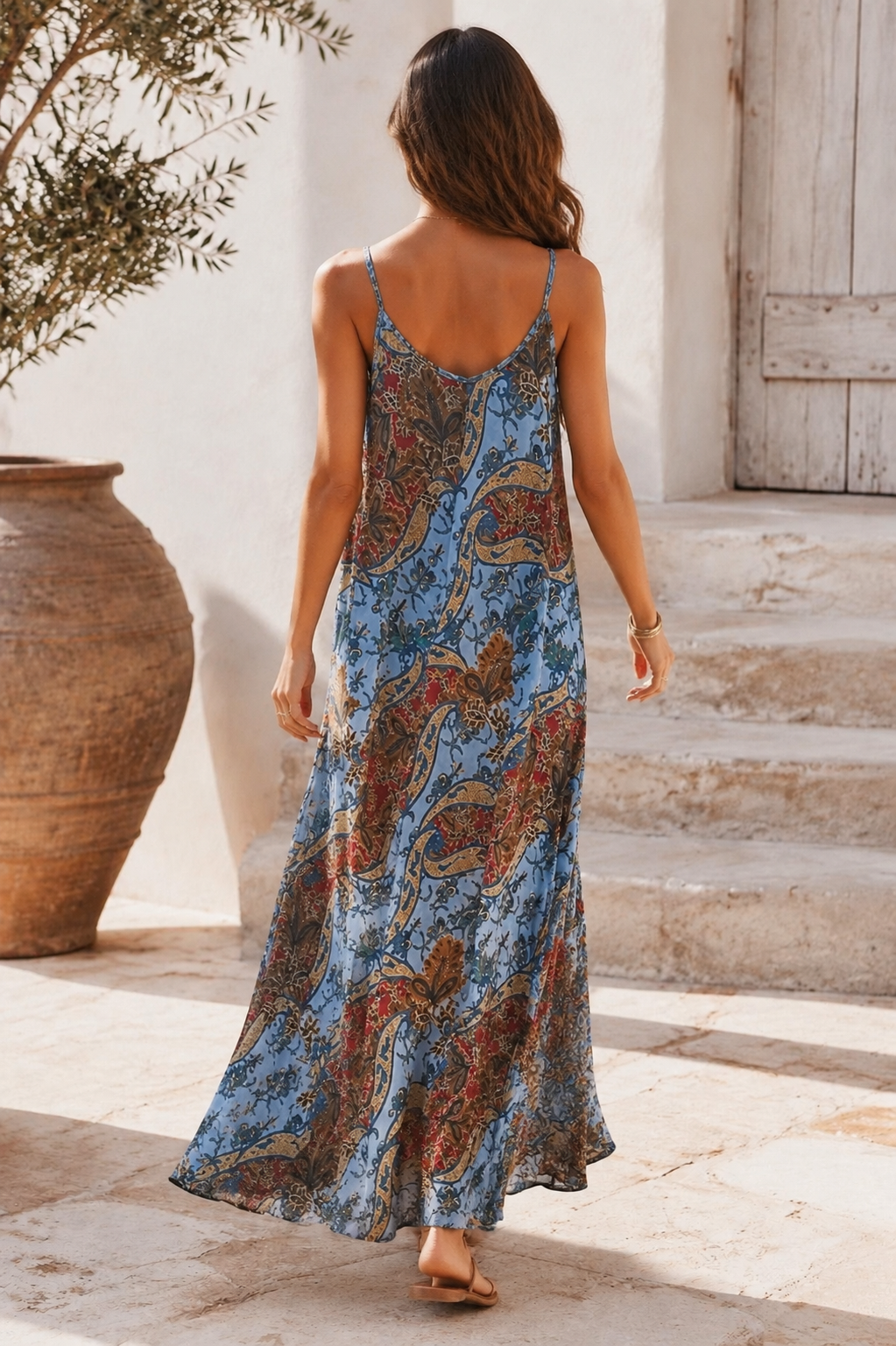 Marrakech Paisley Maxi Dress Blue