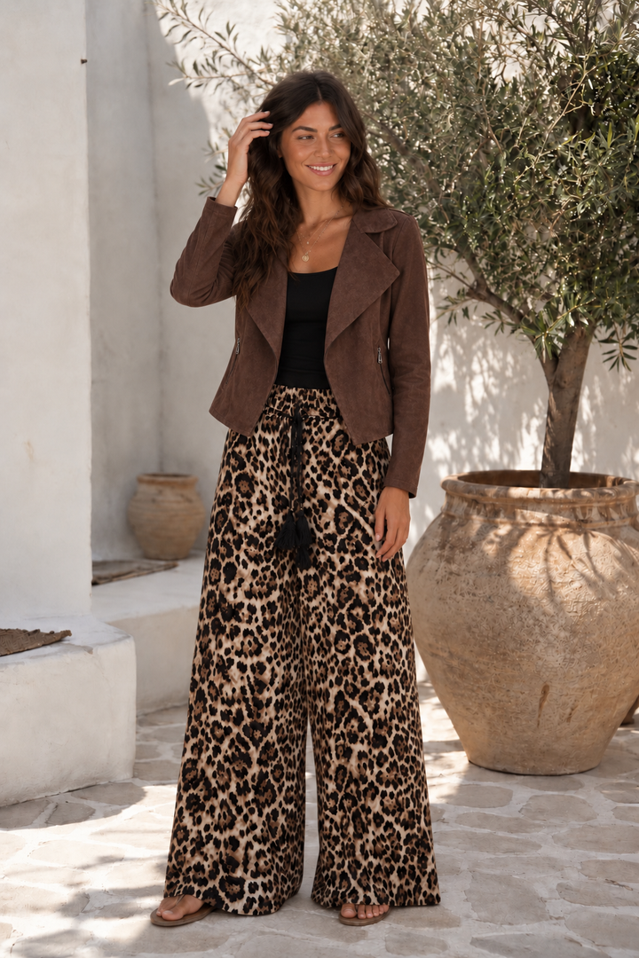 Milana Silky Leopard Print Trousers