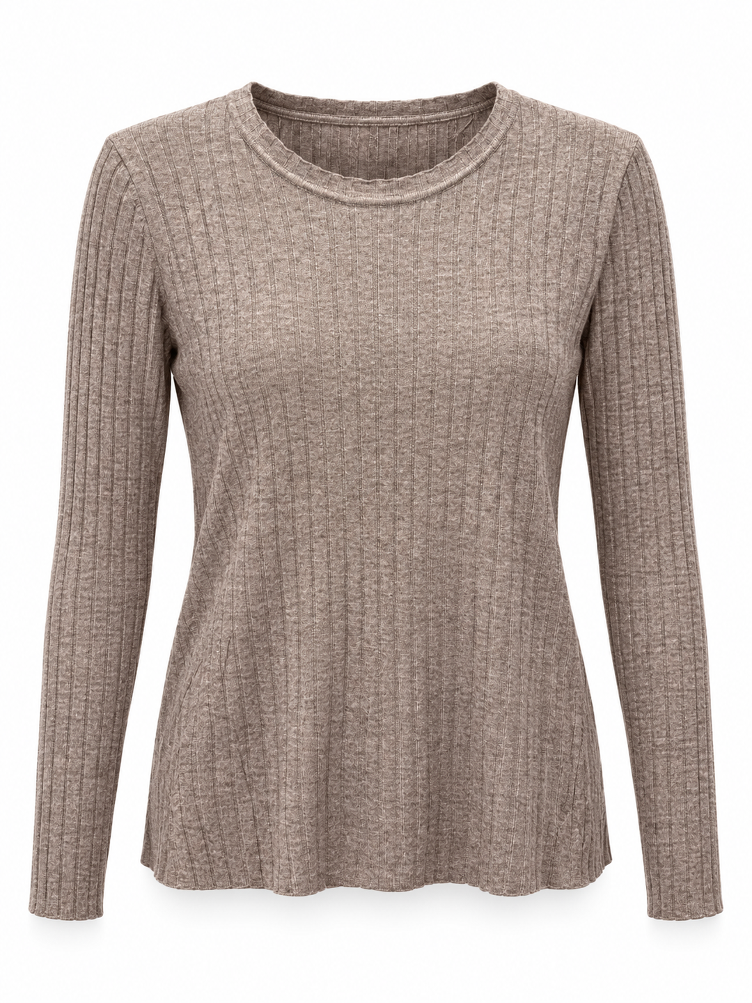 Tammy Rib Scoop Neck Top Greige
