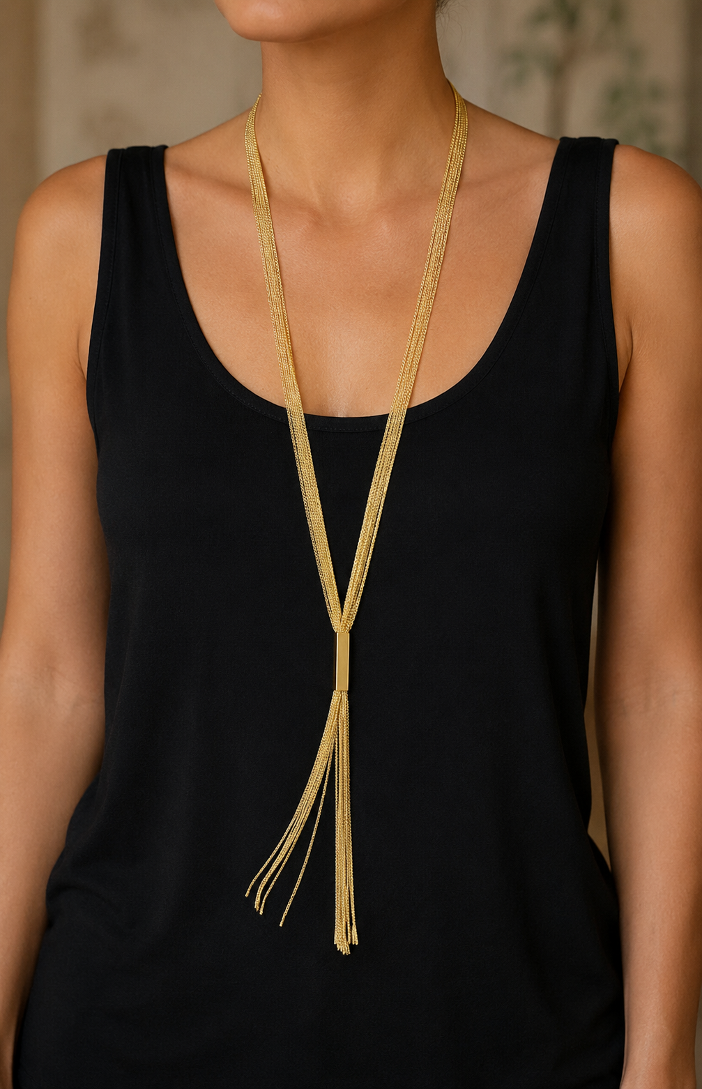 Aurelia Gold Tassel Necklace
