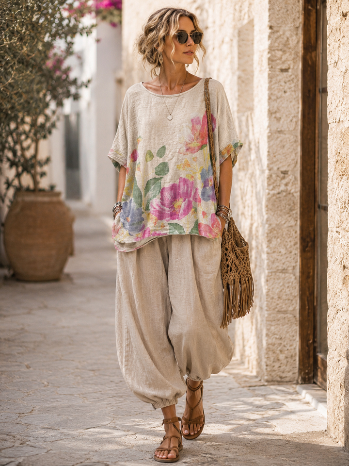 Oversize Floral Cotton Top