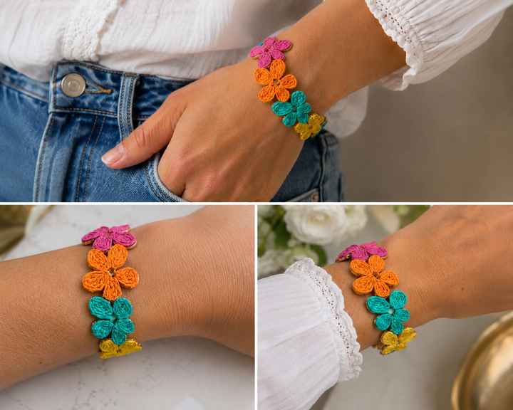 Raffia Bloom Cuff Bracelet