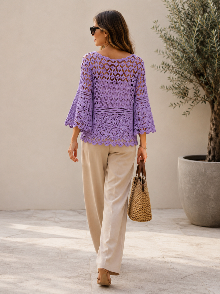Cressida Crochet Top Purple