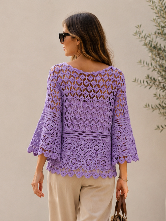 Cressida Crochet Top Purple