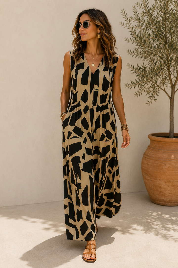 Paloma Mosaic Cotton Maxi Dress