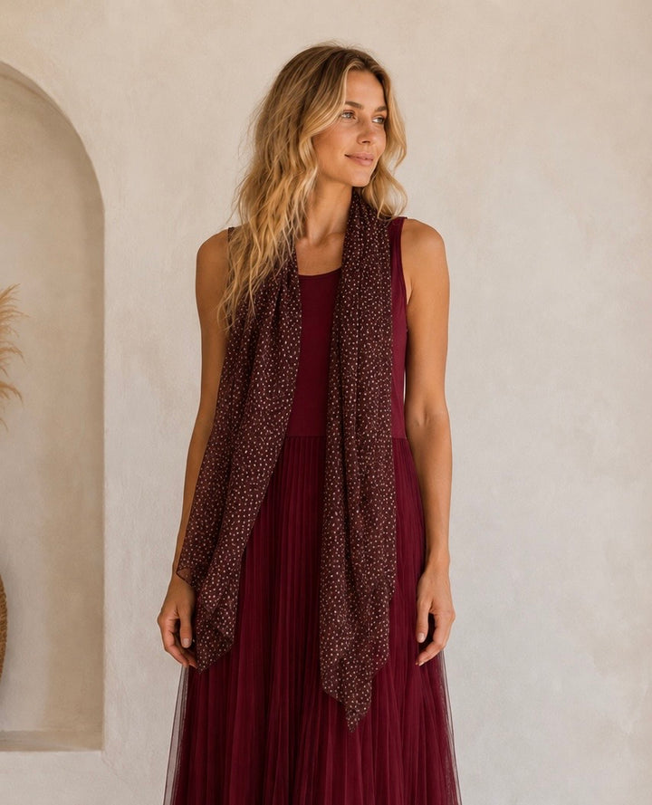 Microdot Scarf Plum