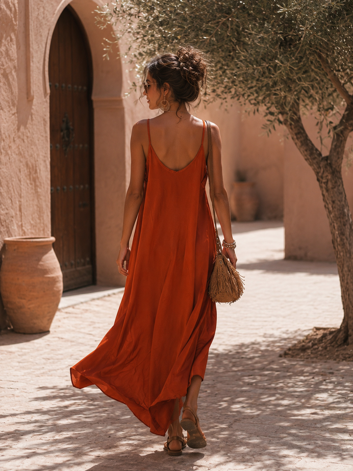 Florentine Feather Dress Cinnamon