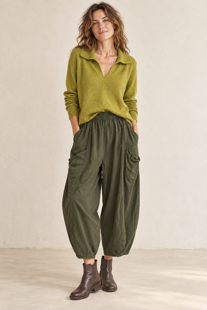 Reya Long Sleeve Collar Jumper Olive