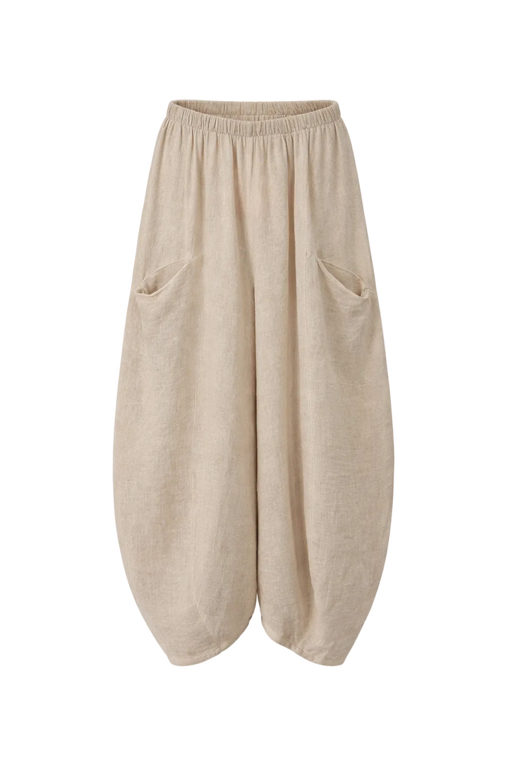 Lyra Linen Pocket Trousers Beige