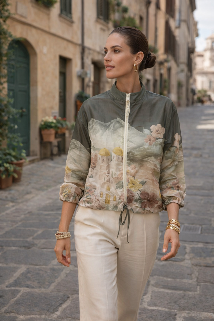 Mediterranean Bloom Jacket Khaki