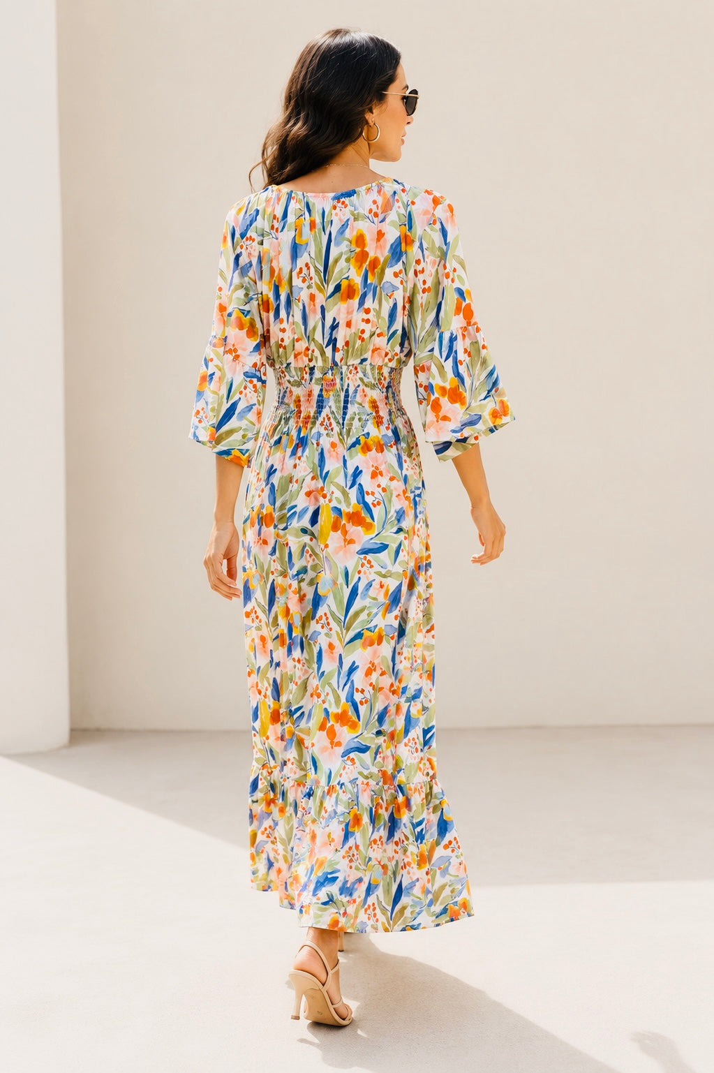 Tilly Abstract Midaxi Dress Multi