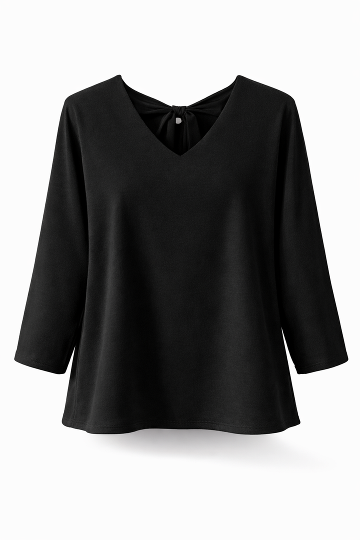 Pristina Silky Bow Top Black