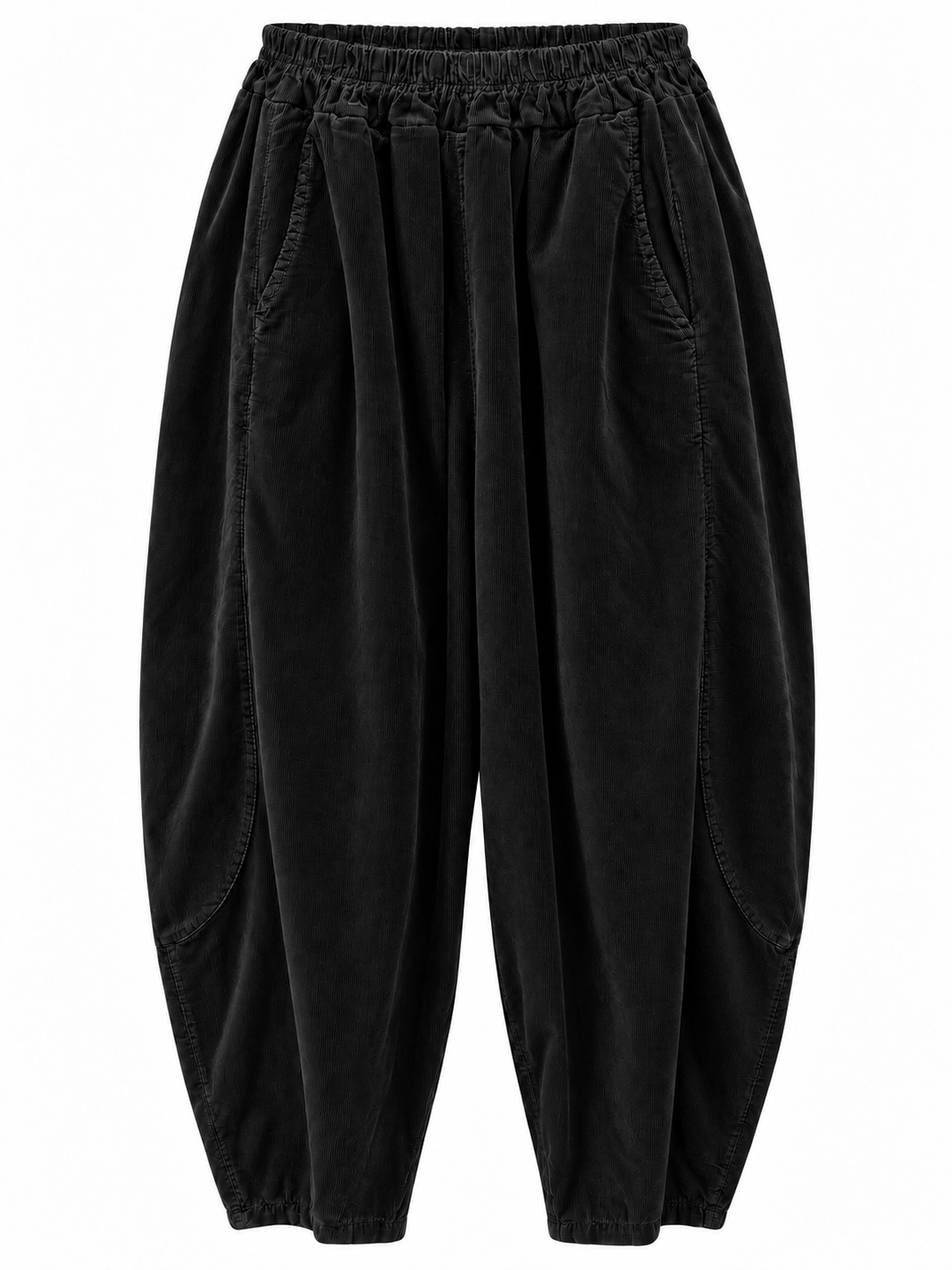 Tamara Needlecord Barrel Leg Trouser Black