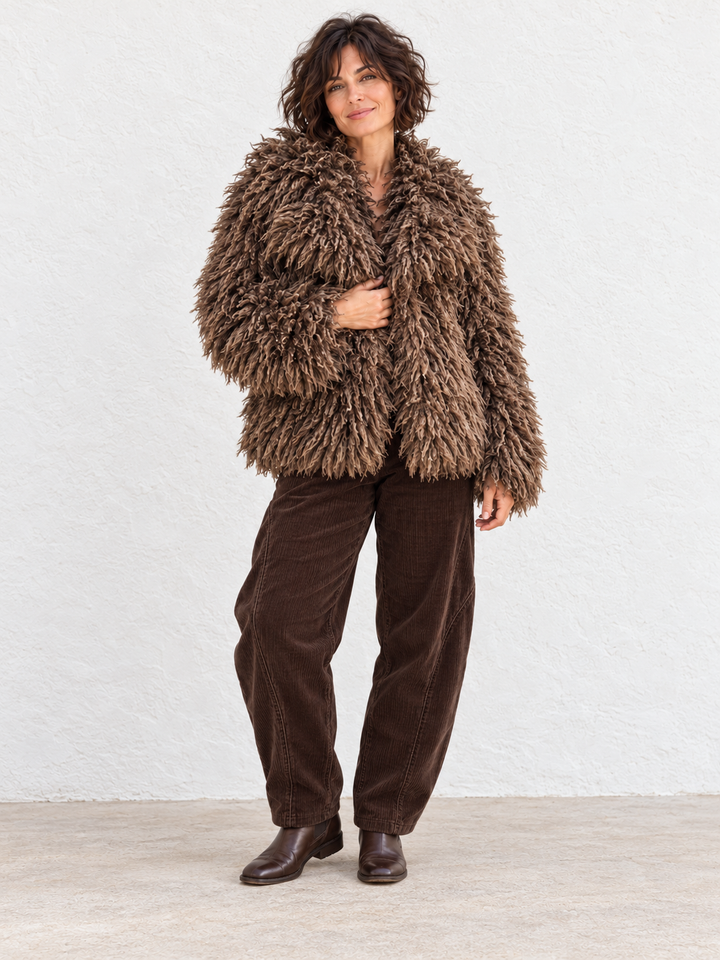 Gisele Shaggy Jacket Mocha