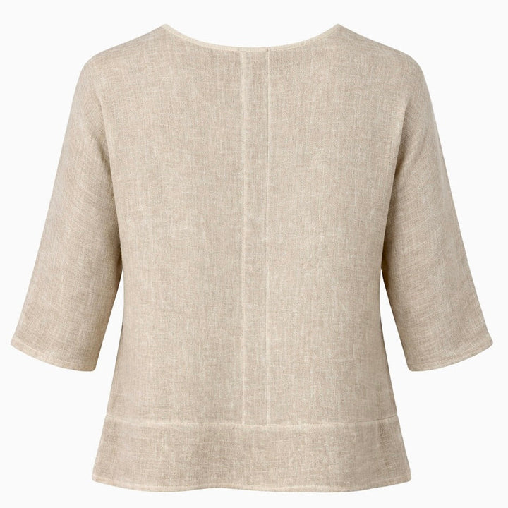 Luisa Linen Oversized Top Beige