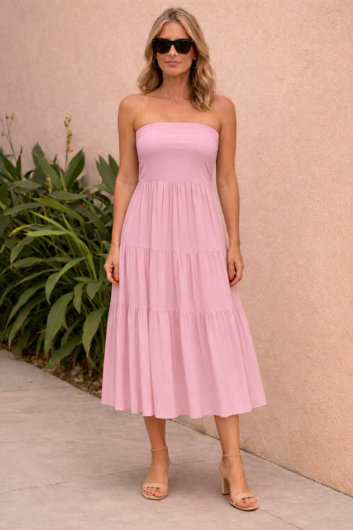 Tamara Tired Maxi Skirt/Dress Baby Pink