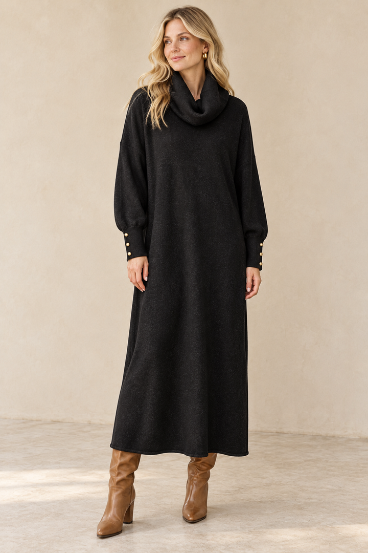 Rosamund Oversize Jumper Dress Black