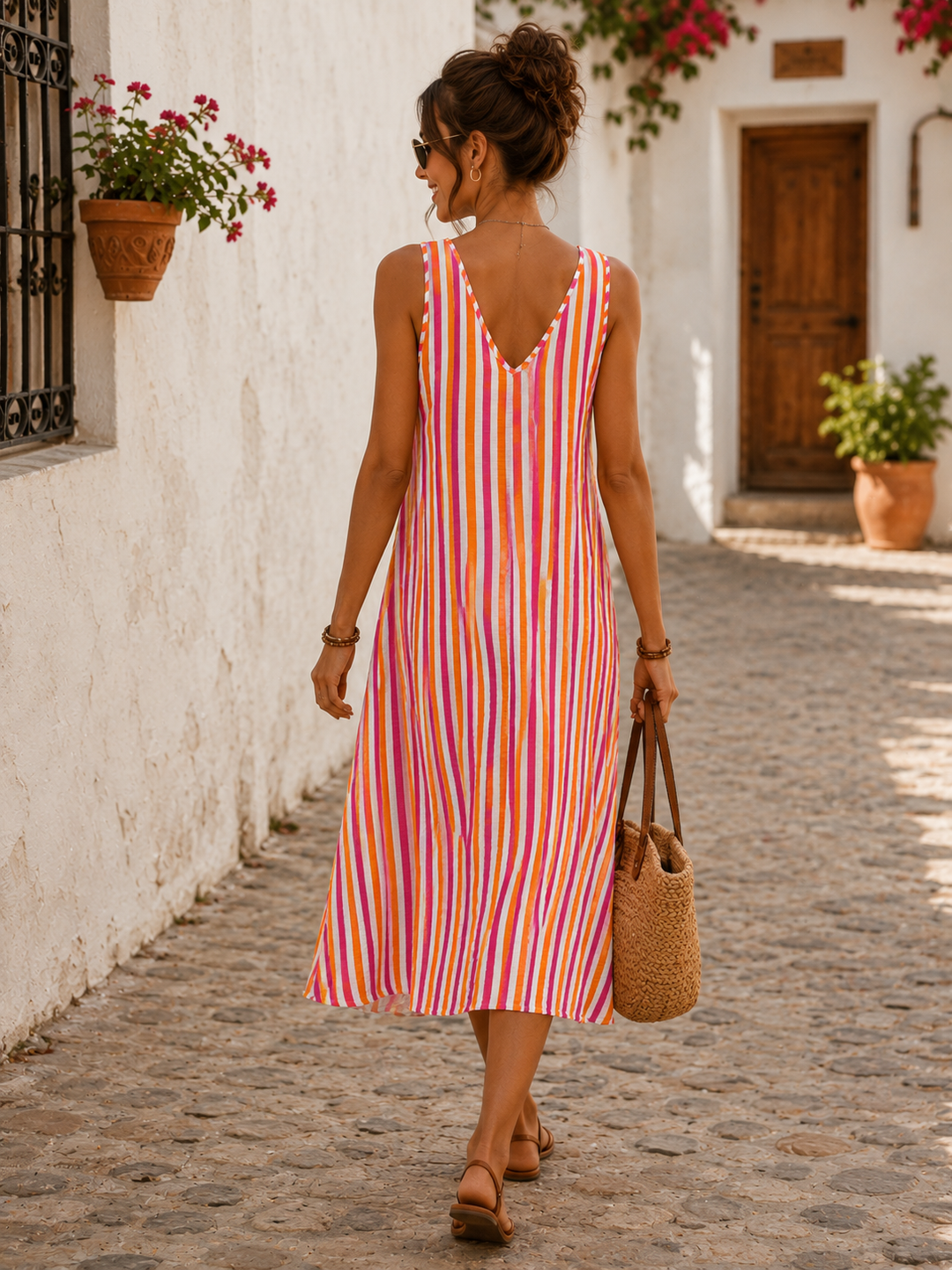 Sorrento Stripe Cotton Maxi Dress