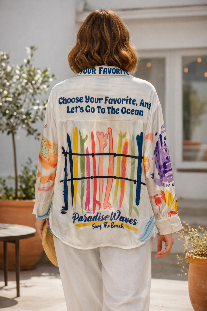 Paradiso Waves Silky Shirt Cream