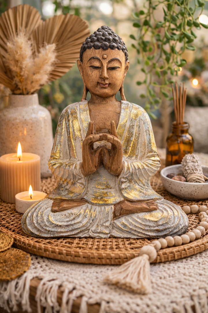 Gold Painted Sitting Buddha