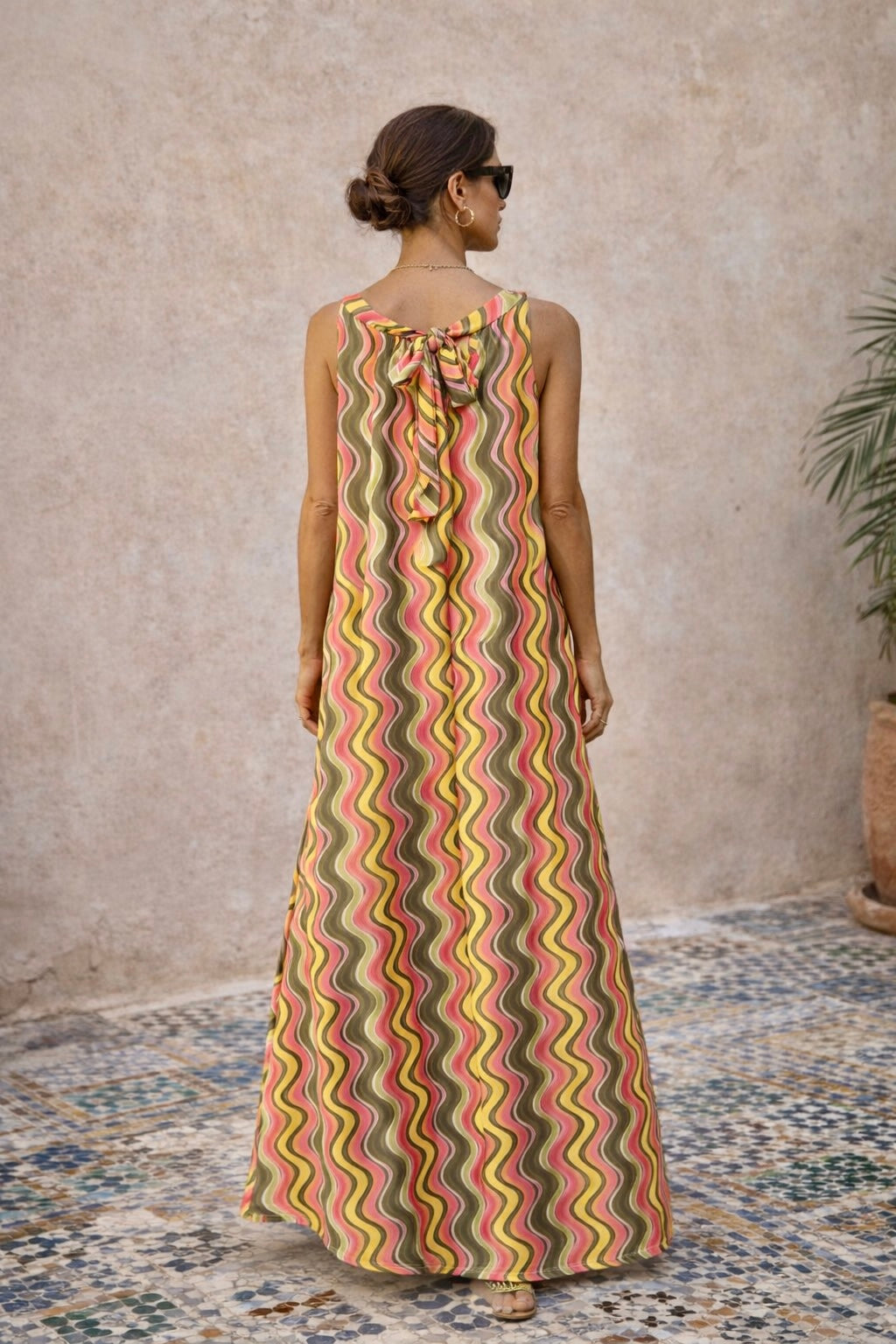 Zig Zag Shift Dress Khaki