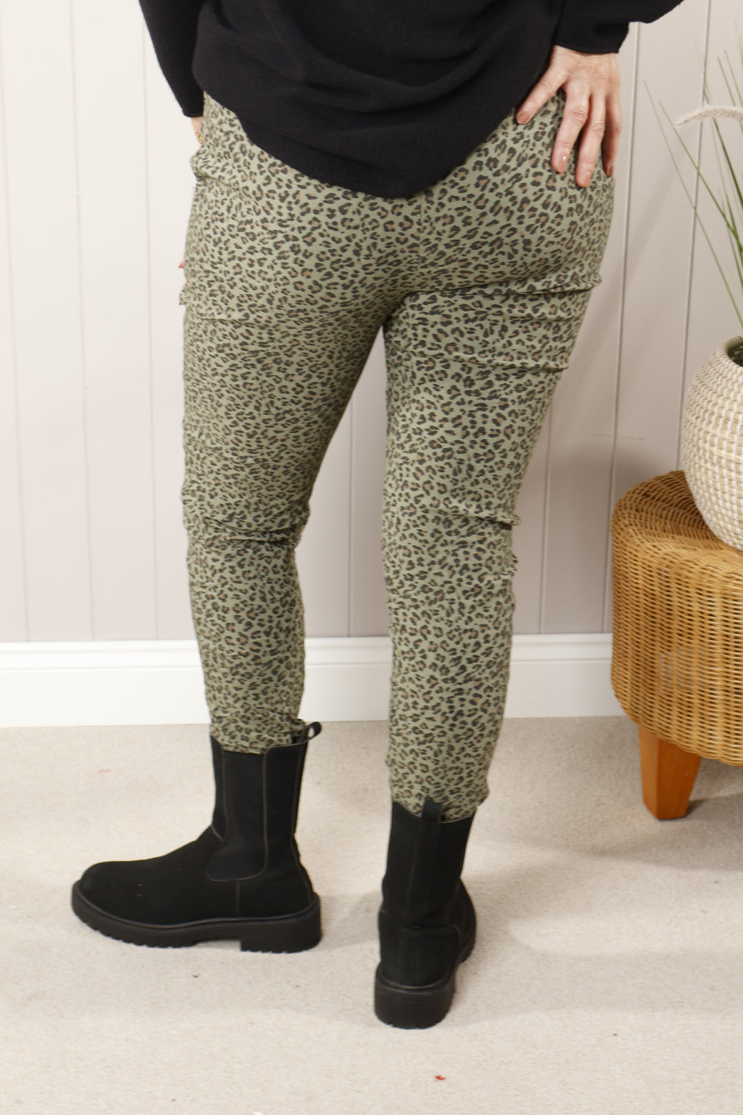 Animal Print Magic Pants Khaki - Magic Trousers Leopard Print! Goose Island Uk made in Italy - A fan favourite 